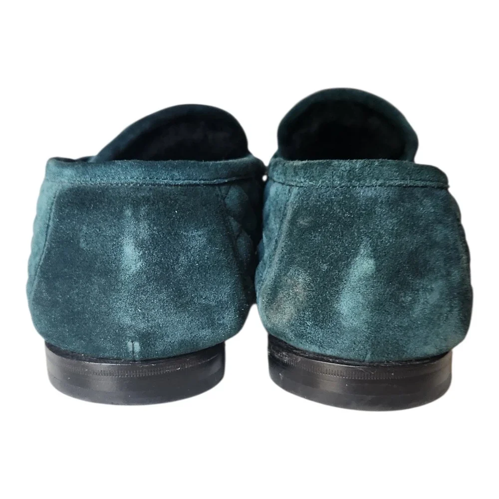 Mezlan‎ 13287 Quilted Suede Bit Loafers Green Mens 13 M Made in Spain
